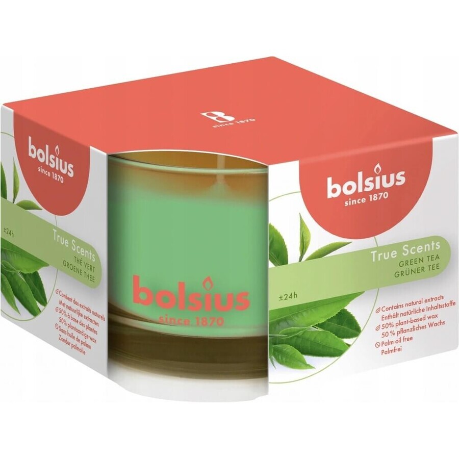 Bolsius Aromatic 2.0 Scented glass candle with green tea 1×1 pc, size 90 x 63 mm