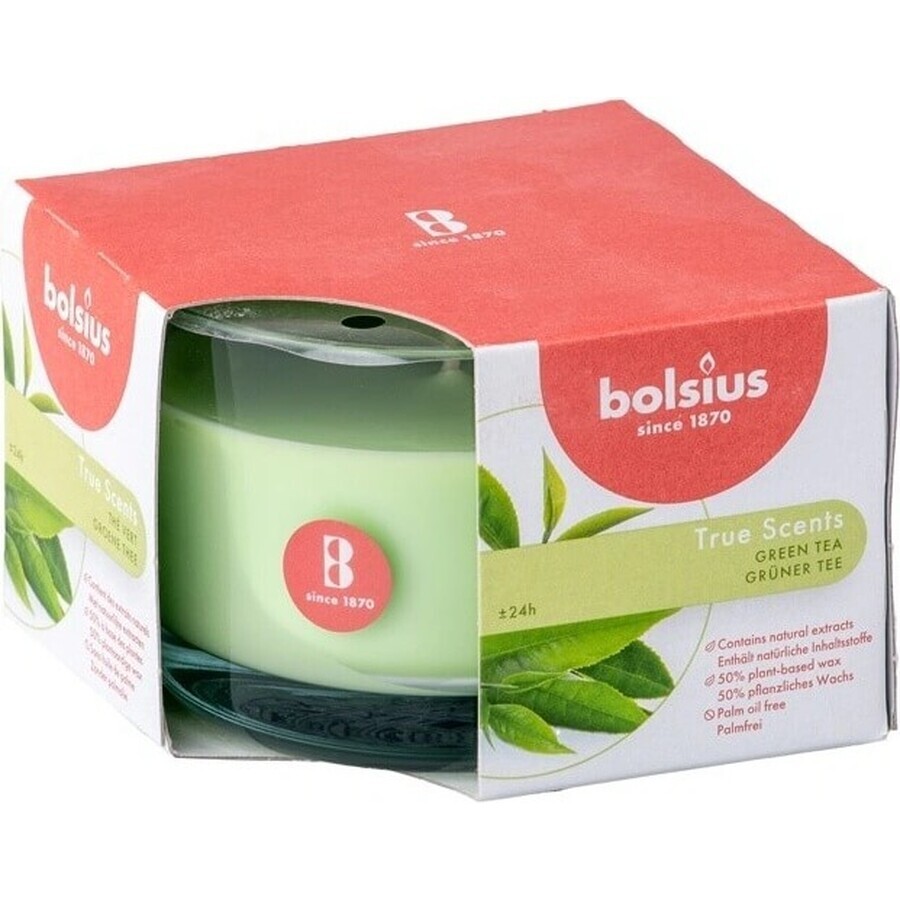 Bolsius Aromatic 2.0 Scented glass candle with green tea 1×1 pc, size 90 x 63 mm