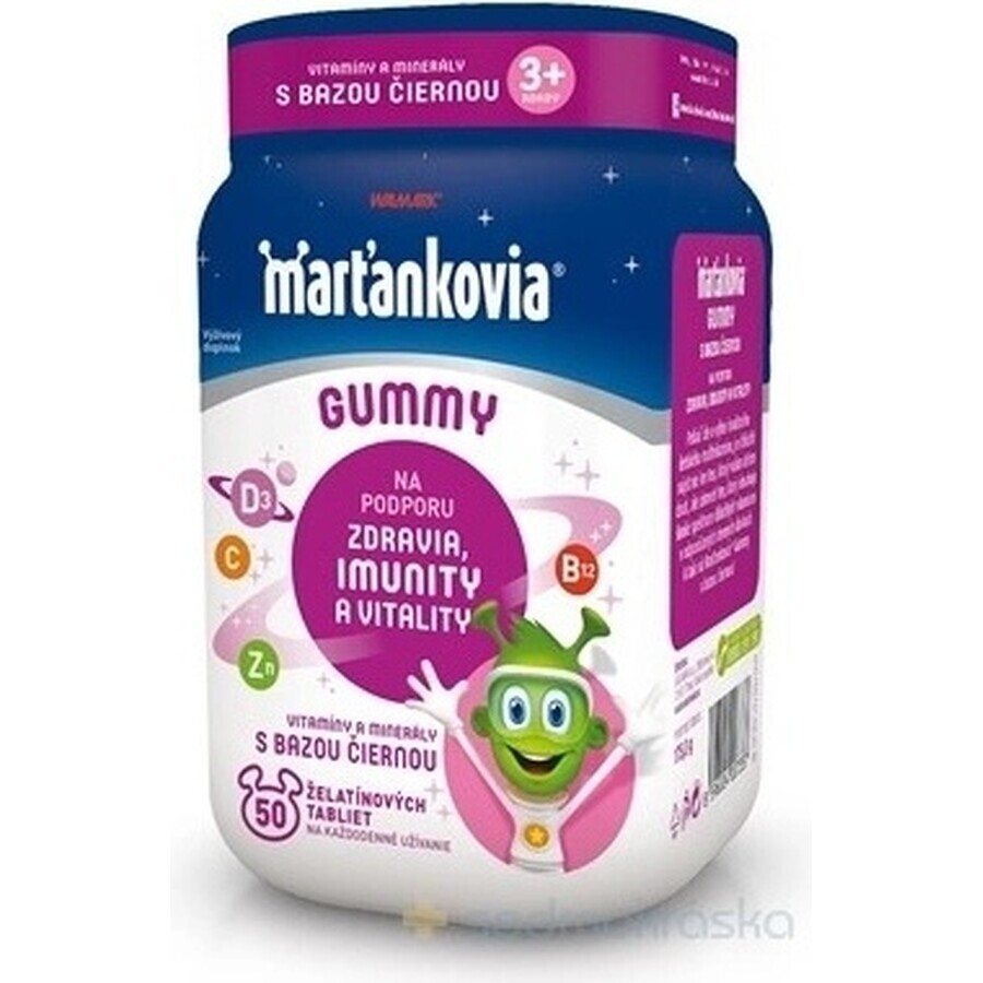 WALMARK Martian gummy vitamins with black elderberry 1×50 pieces, apple and blackcurrant flavor