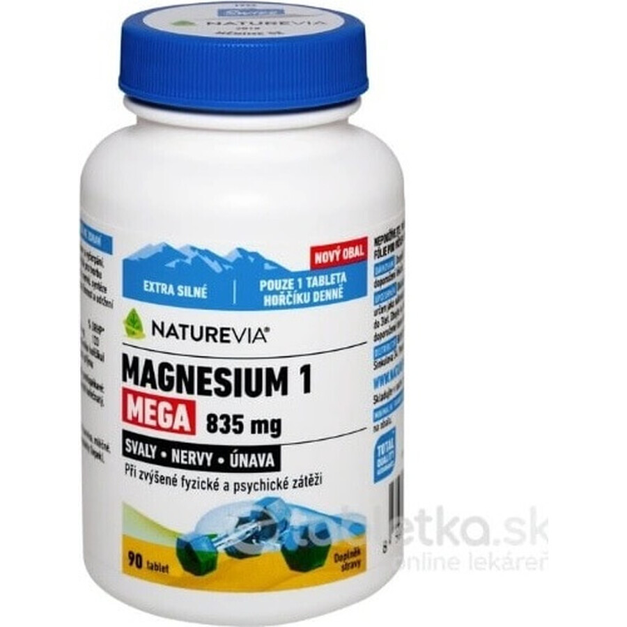 NATUREVIA MAGNESIUM 1 MEGA 835 mg 1×90 tbl, Magnesium