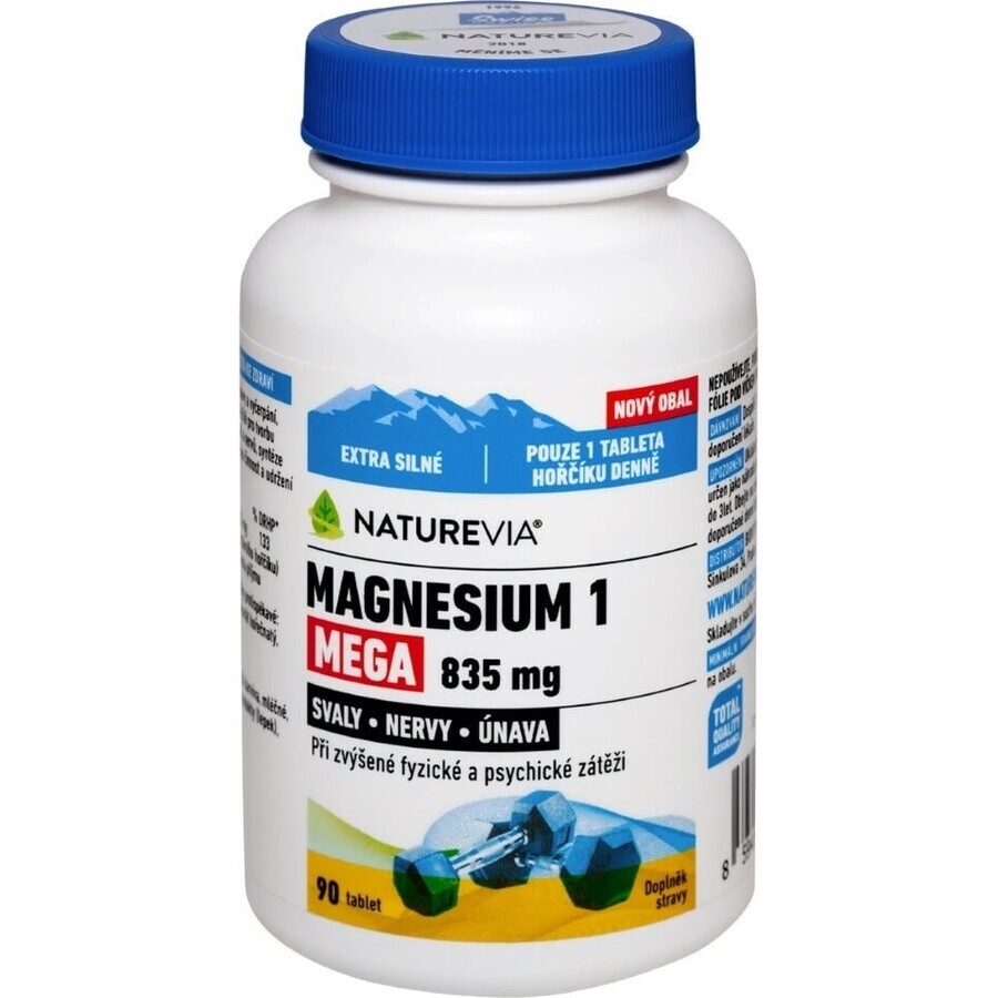 NATUREVIA MAGNESIUM 1 MEGA 835 mg 1×90 tbl, Magnesium