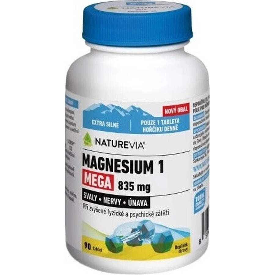 NATUREVIA MAGNESIUM 1 MEGA 835 mg 1×90 tbl, Magnesium