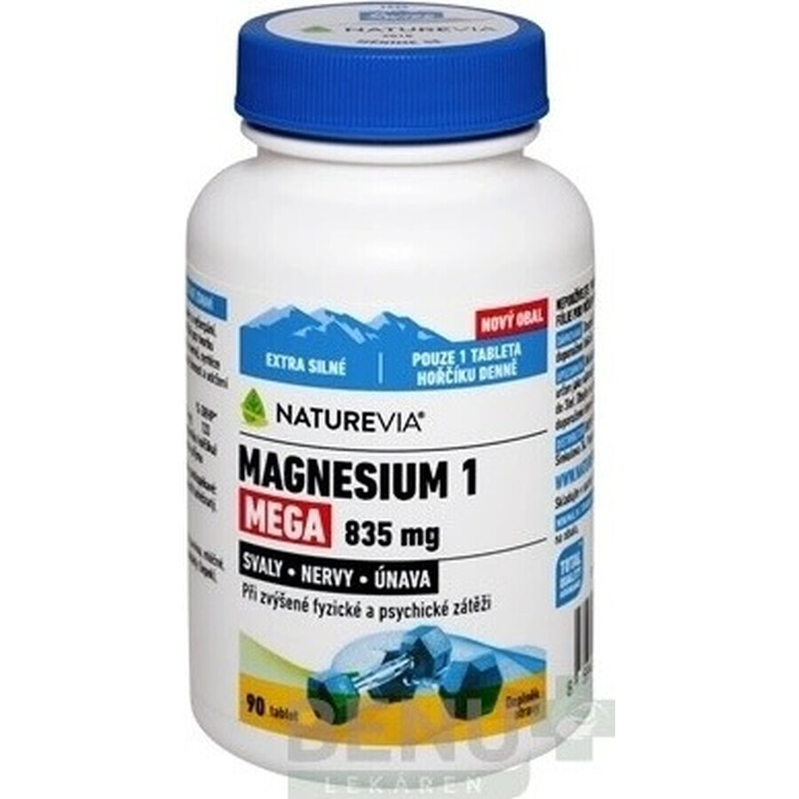 NATUREVIA MAGNESIUM 1 MEGA 835 mg 1×90 tbl, Magnesium