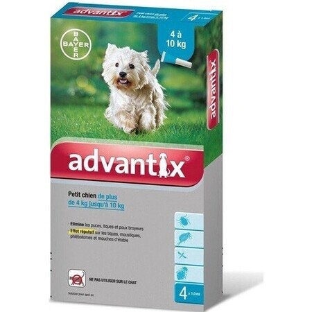 Advantix Spot-on für Hunde von 4 bis 10 kg (4 Pipetten) 4x1 ml