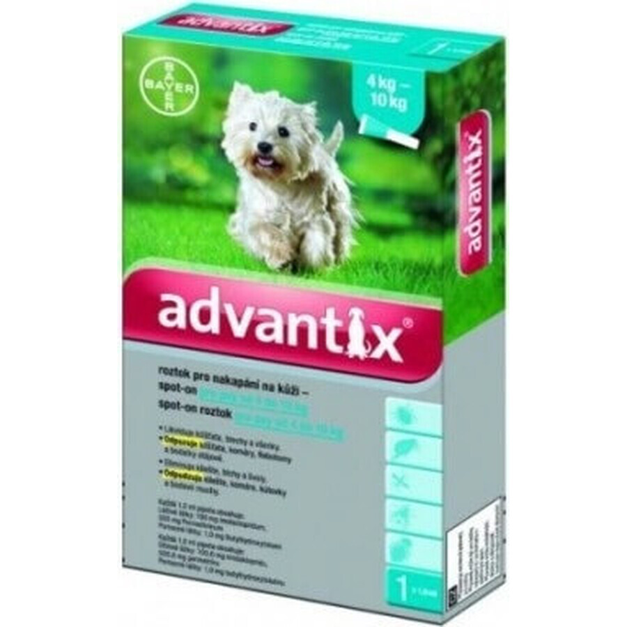 Advantix Spot-on für Hunde von 4 bis 10 kg (4 Pipetten) 4x1 ml