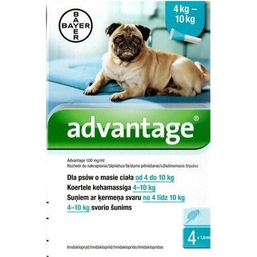 Advantix Spot-on für Hunde von 4 bis 10 kg (4 Pipetten) 4x1 ml