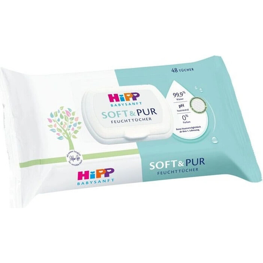 HiPP Babysanft Soft & Pure Cleaning Wet Wipes 48 Stück 1×48 Stück, Feuchttücher