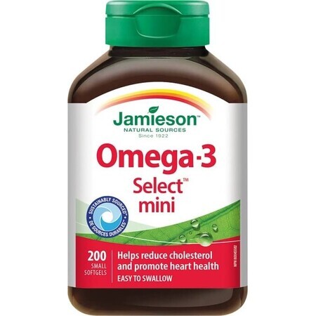 JAMIESON OMEGA-3 SELECT MINI 1×200 cps, supliment alimentar