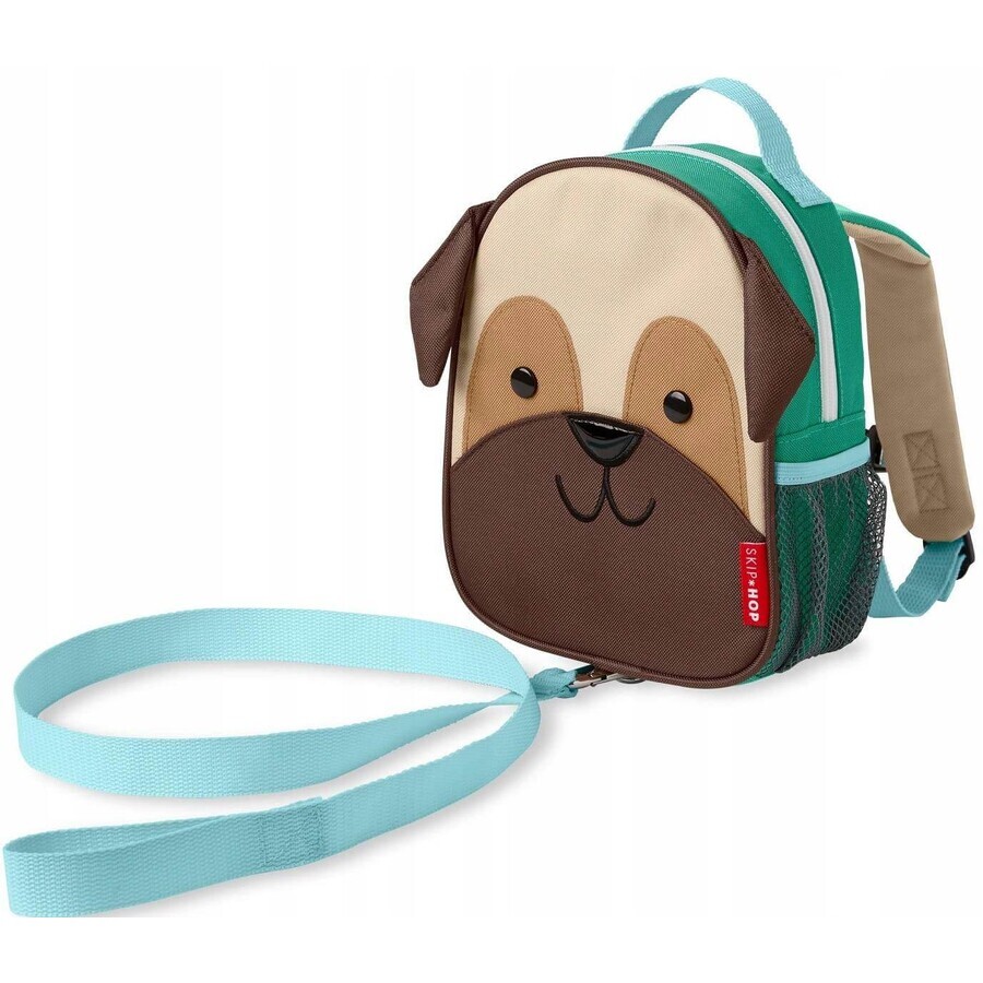 SKIP HOP Zoo Rucksack mit Sicherheitsleine Puggle 1+ 1×1 Stück, Rucksack