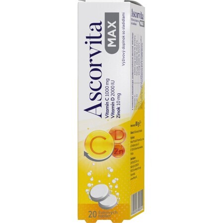 ASCORVITA MAX Brausetabletten 1×20 tbl, Nahrungsergänzungsmittel