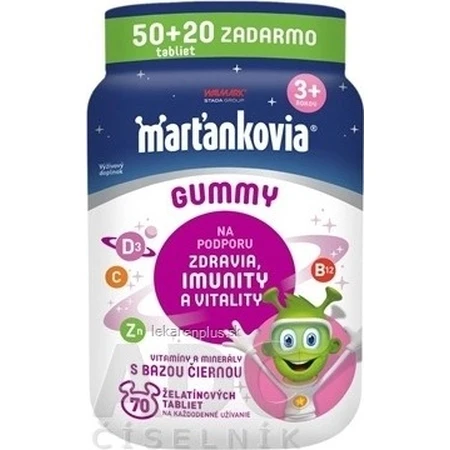 Gominolas marcianas con bayas de saúco negro 50+20tbl. 1×50 tbl + 20 tbl, complemento alimenticio