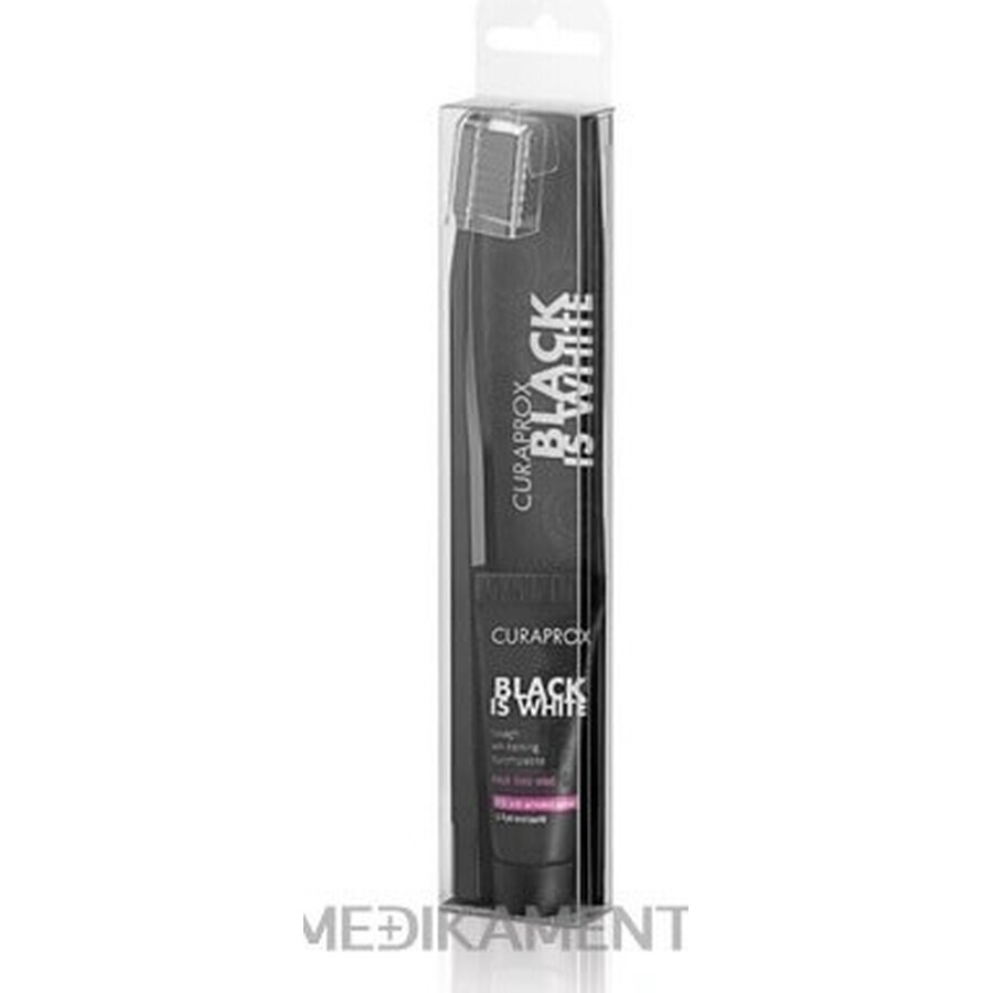 CURAPROX Black is White Light-Pack 1×1 set, pastă de dinți 8 ml + periuță de dinți CS 5460 1 buc