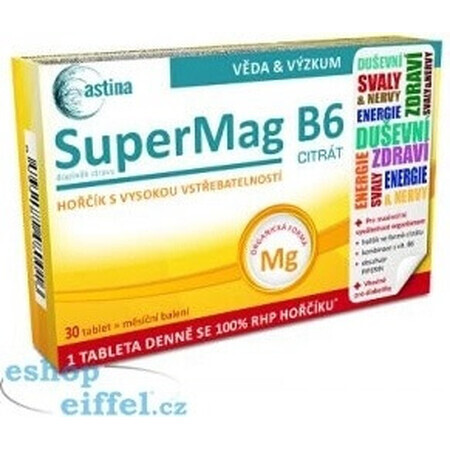 Astina SuperMag B6 CITRATE 1×30 tbl, Nahrungsergänzungsmittel