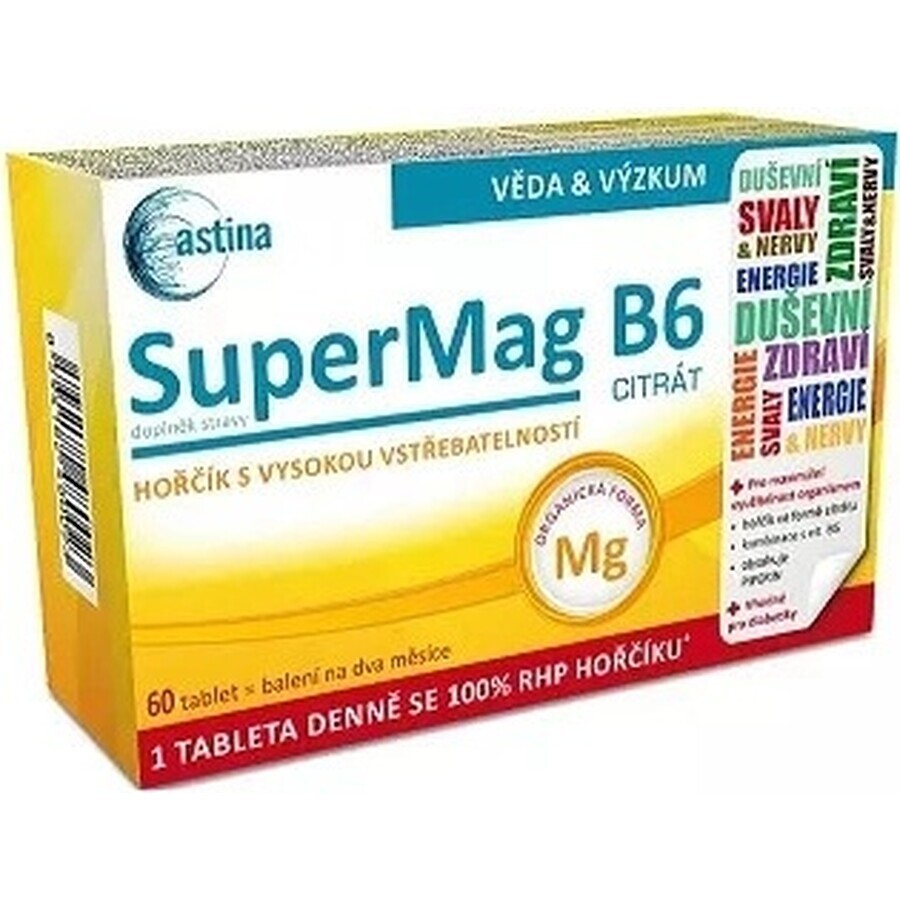 Astina SuperMag B6 CITRATE 1×30 tbl, Nahrungsergänzungsmittel