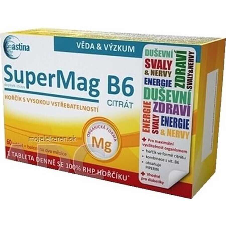 Astina SuperMag B6 CITRATE 1×30 tbl, Nahrungsergänzungsmittel