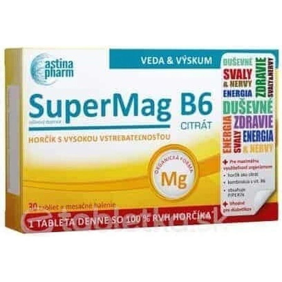 Astina SuperMag B6 CITRATE 1×30 tbl, Nahrungsergänzungsmittel