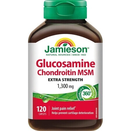 JAMIESON GLUCOSAMINE CHONDROITIN CHONDROITIN MSM 1300 mg 1×120 tbl, food supplement