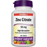 WEBBER NATURALS Zinco 50 mg Citrato 1×180 tbl, integratore alimentare