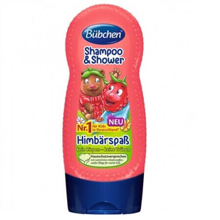 Șampon și gel de dus Zmeura veselă, 230 ml, Bubchen