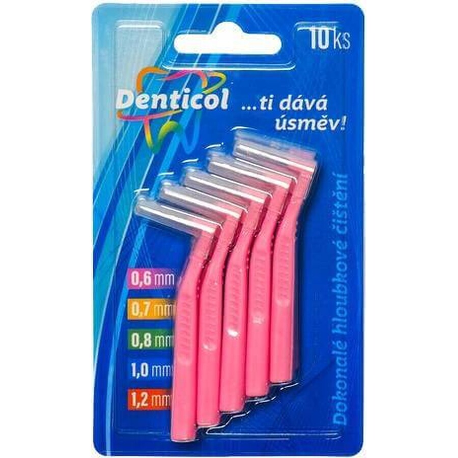 Dimensioni Denticol. 0,6 mm, scovolino interdentale curvo 1×10 pz, scovolino interdentale