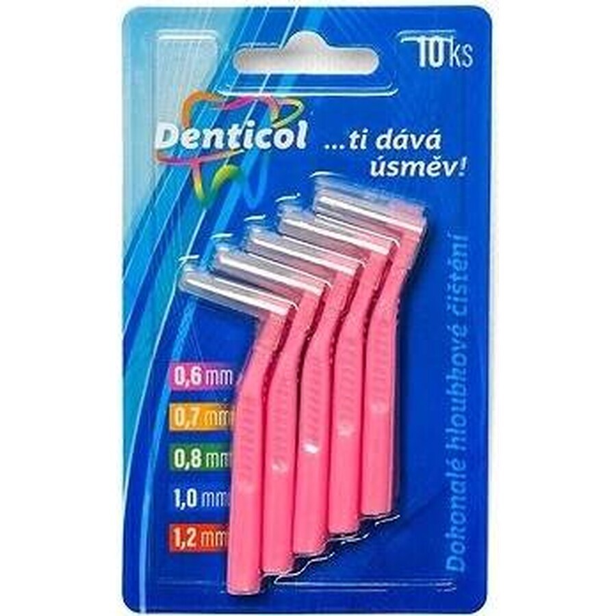 Dimensioni Denticol. 0,6 mm, scovolino interdentale curvo 1×10 pz, scovolino interdentale