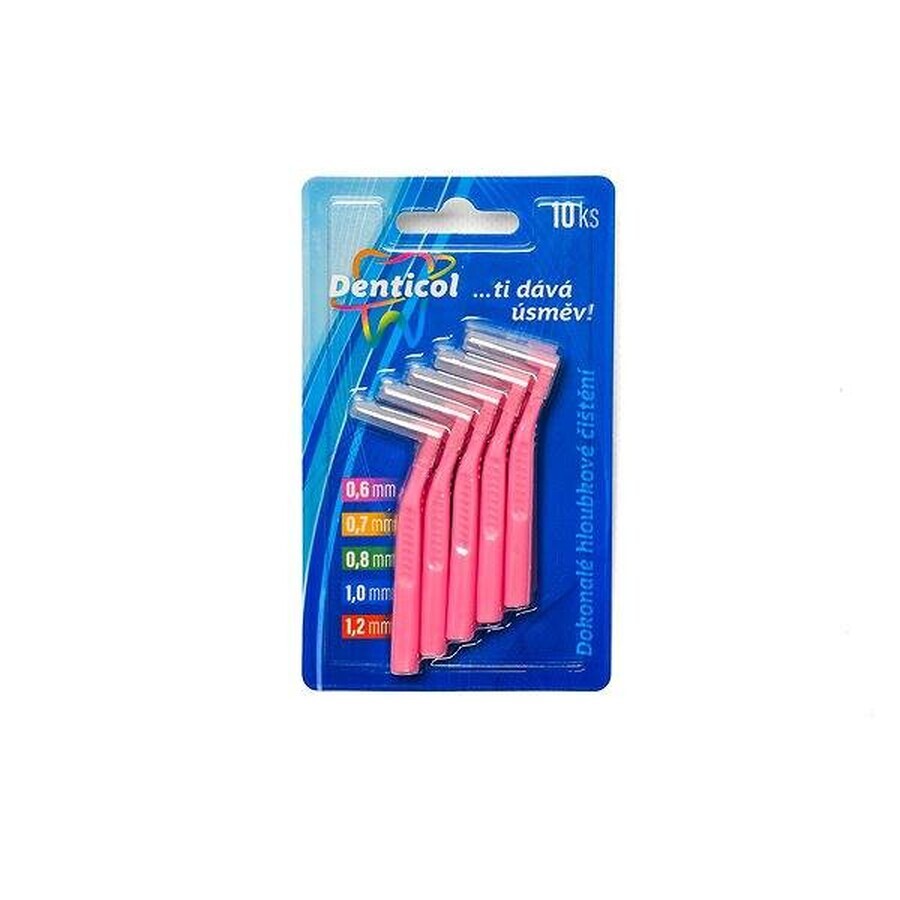 Dimensioni Denticol. 0,6 mm, scovolino interdentale curvo 1×10 pz, scovolino interdentale