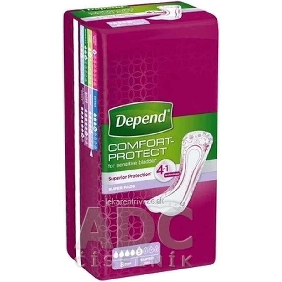 DEPEND SUPER 1×8 stuks, incontinentiemateriaal 11×36 cm