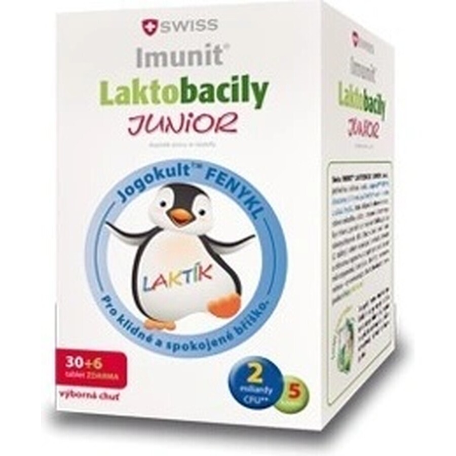 SWISS Lactobacilli JUNIOR Immunit + Vitamin D3 30+6 Tbl. 1×36 Tbl, Vitamine