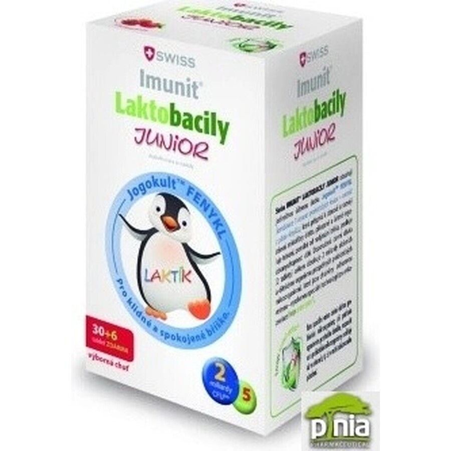 SWISS Lactobacilli JUNIOR Immunit + Vitamin D3 30+6 Tbl. 1×36 Tbl, Vitamine