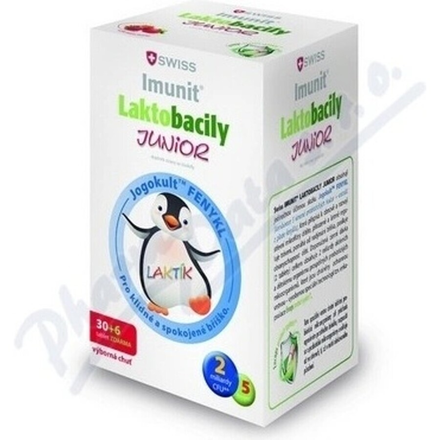 SWISS Lactobacilli JUNIOR Immunit + Vitamin D3 30+6 Tbl. 1×36 Tbl, Vitamine