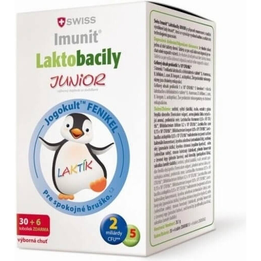 SWISS Lactobacilli JUNIOR Immunit + Vitamin D3 30+6 Tbl. 1×36 Tbl, Vitamine