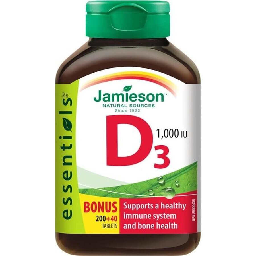 JAMIESON VITAMIN D3 1000 IU 1×240 tbl, vitamin D3