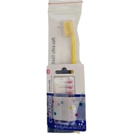 CURAPROX CPS 08 prime refill rosa + CS 5460 1×1 set, cepillos interdentales sin soporte 8 piezas + cepillo de dientes 1 pieza