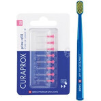 CURAPROX CPS 08 prime refill rosa + CS 5460 1×1 set, cepillos interdentales sin soporte 8 piezas + cepillo de dientes 1 pieza