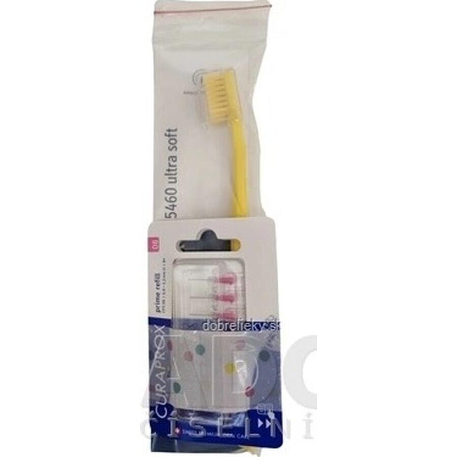 CURAPROX CPS 08 prime refill rosa + CS 5460 1×1 set, cepillos interdentales sin soporte 8 piezas + cepillo de dientes 1 pieza