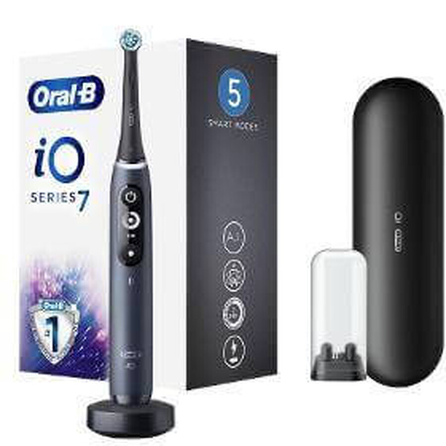 Oral B EK iO Series 7 Schwarz + Zahnbürstenhalter + Reisetasche 1×1 Set