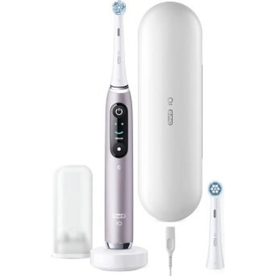 Oral B EK iO Series 9 Rozenkwarts + tandenborstelhouder + reisetui 1×1 set, elektronische tandenborstel