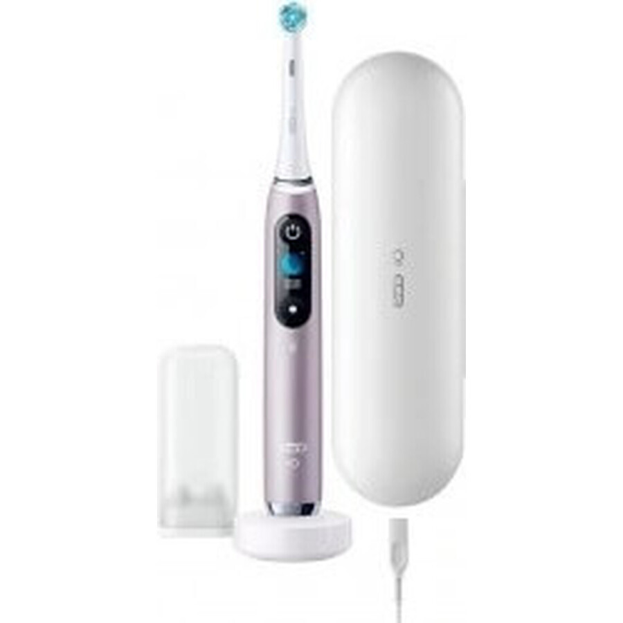 Oral B EK iO Series 9 Rozenkwarts + tandenborstelhouder + reisetui 1×1 set, elektronische tandenborstel