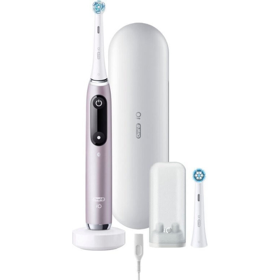 Oral B EK iO Series 9 Rozenkwarts + tandenborstelhouder + reisetui 1×1 set, elektronische tandenborstel