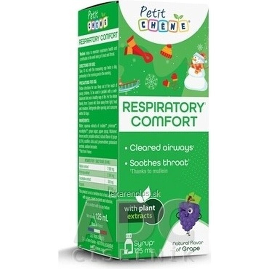 Petit Respiratory comfort sirop pentru copii 125 ml 1×125 ml, sirop pentru susținerea respirației și calmarea gâtului