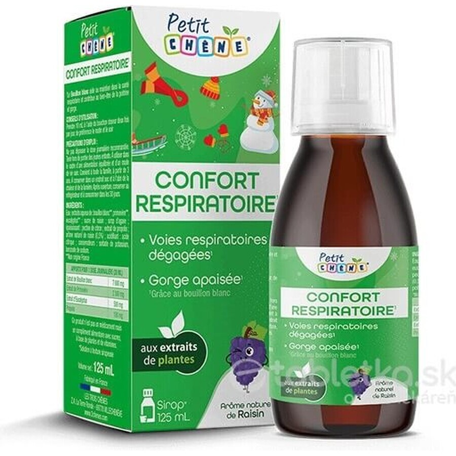 Petit Respiratory comfort sirop pentru copii 125 ml 1×125 ml, sirop pentru susținerea respirației și calmarea gâtului