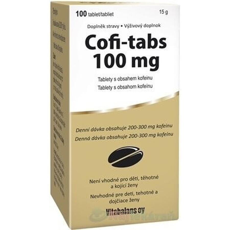 Vitabalans Cofi-tabs 1×100 tbl, tablets with caffeine