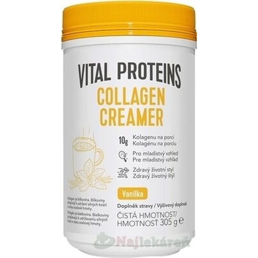 Vital Proteins Collagen Creamer Vanilie pulbere de colagen 305g 1×305g, aromă de cafea