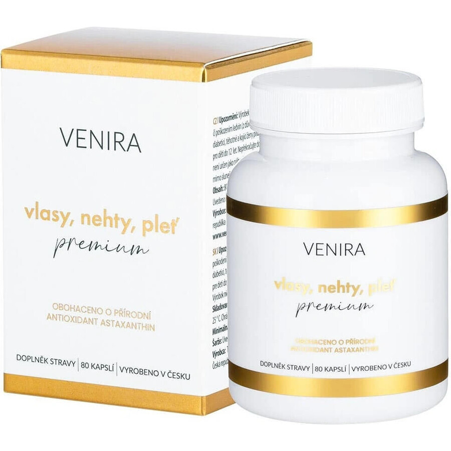 VENIRA PREMIUM Kapseln für Haare, Nägel und Haut, 40-Tage-Kur 1×80 cps, Nahrungsergänzungsmittel