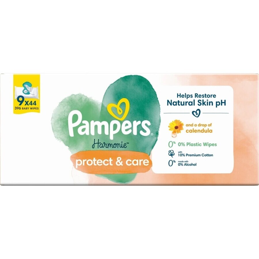 PAMPERS HARMONIE HARMONIE SALVIETTE PROTETTE&CARE 396KS 396KS 1×396 pezzi, salviette umidificate