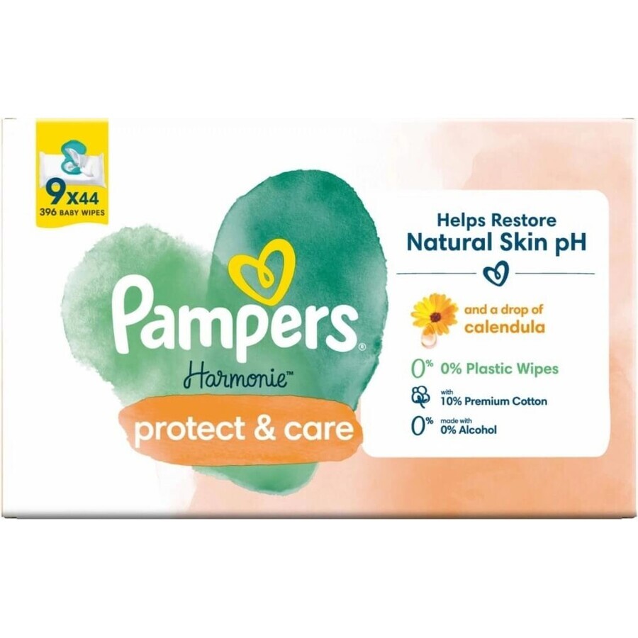 PAMPERS HARMONIE HARMONIE SALVIETTE PROTETTE&CARE 396KS 396KS 1×396 pezzi, salviette umidificate