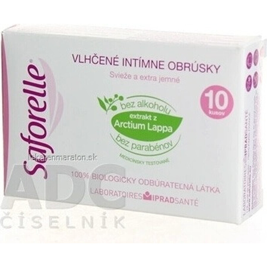 SAFORELLE INTIMA Wipes 1×10 Stück, Feuchttücher