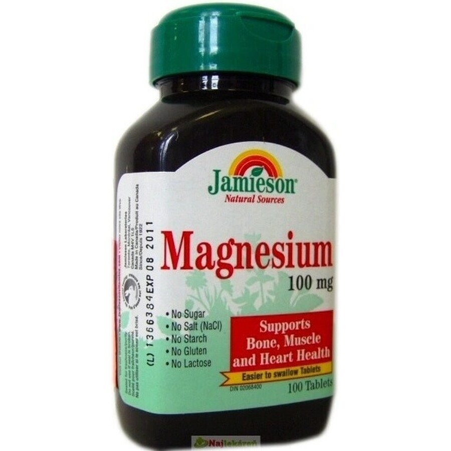 JAMIESON MAGNESIUM 100 mg 1×100 tbl, Magnesium