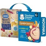 Gerber Natural Milk Porridge Wheat-Oat 1×220 g, raspberry and banana (from 6 months)