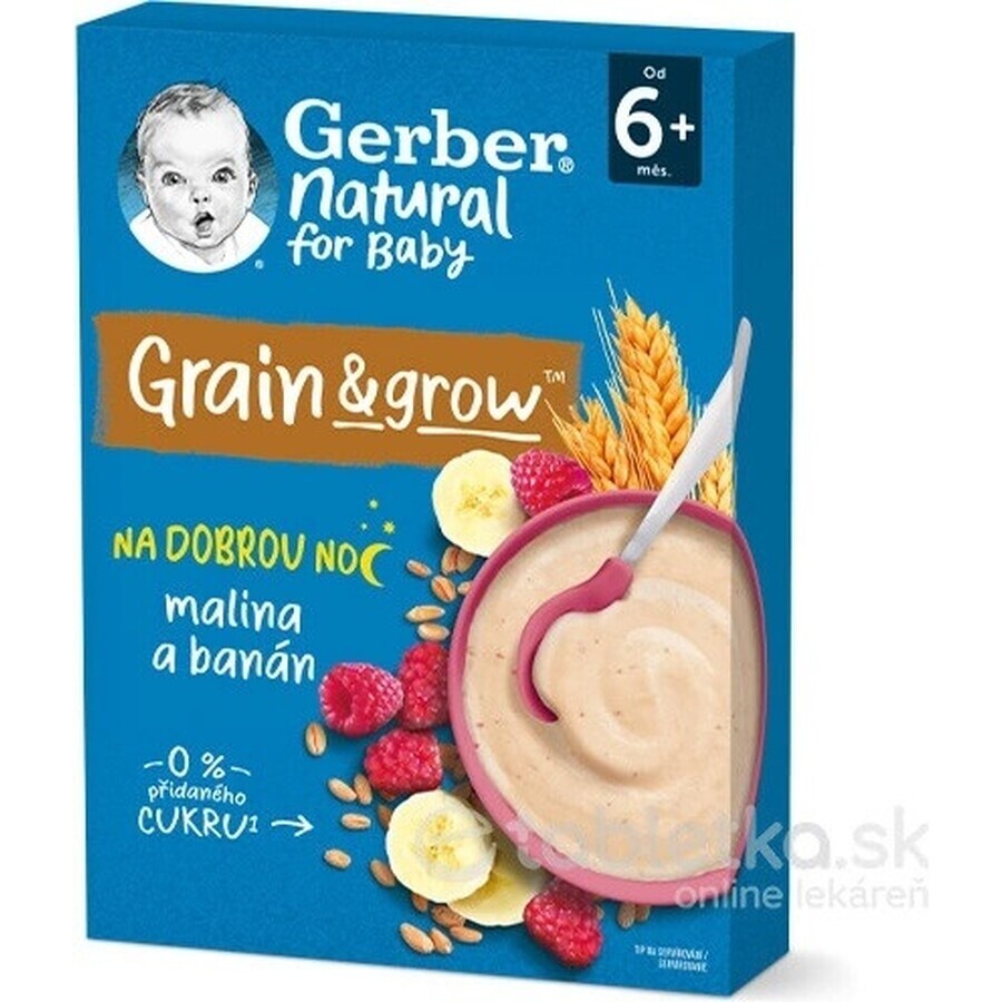 Gerber Natural Milk Porridge Wheat-Oat 1×220 g, raspberry and banana (from 6 months)